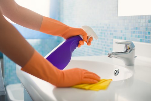 Professional cleaners in Balham working in a modern home